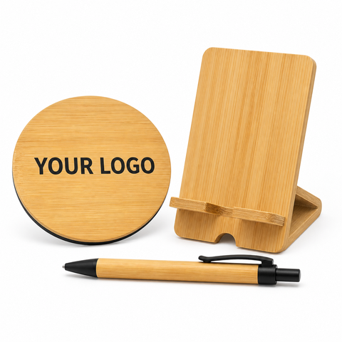Bamboo Product Set - custom bamboo products with your logo