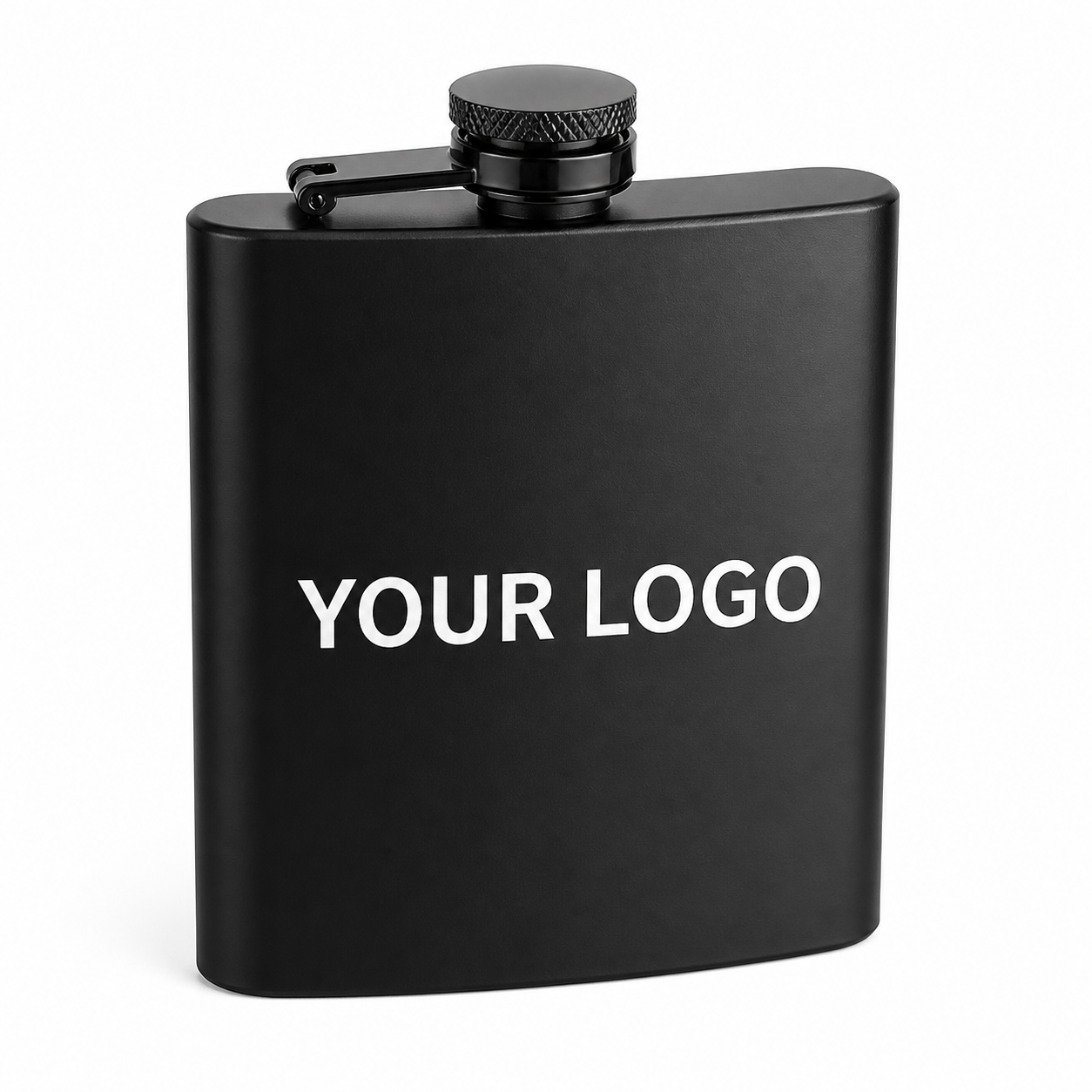 Matte Black Hip Flask - custom hip flasks with your logo