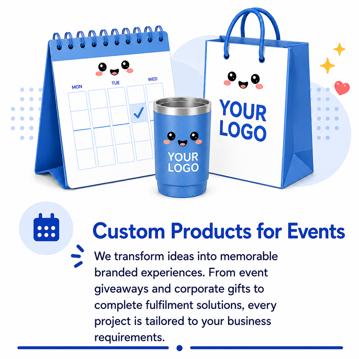 Custom products created for corporate events
