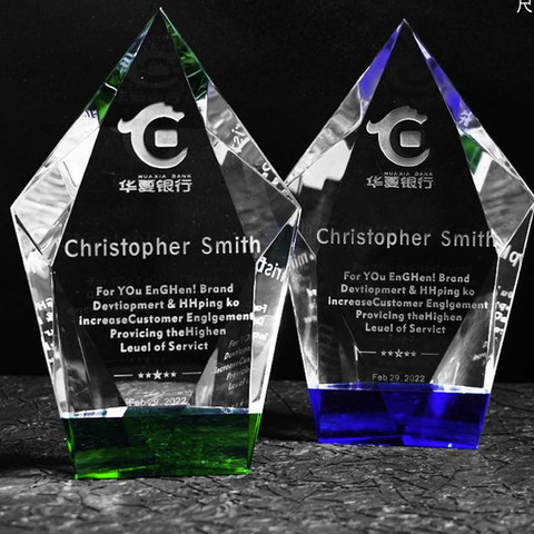 Diamond Crystal Trophy - custom crystal awards with your logo